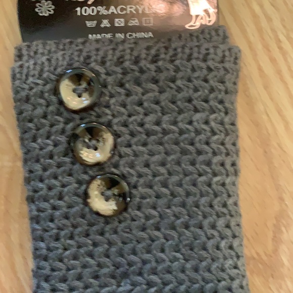 KNIT LEG WARMERS/BOOT CUFFS-GREY - Picture 2 of 5